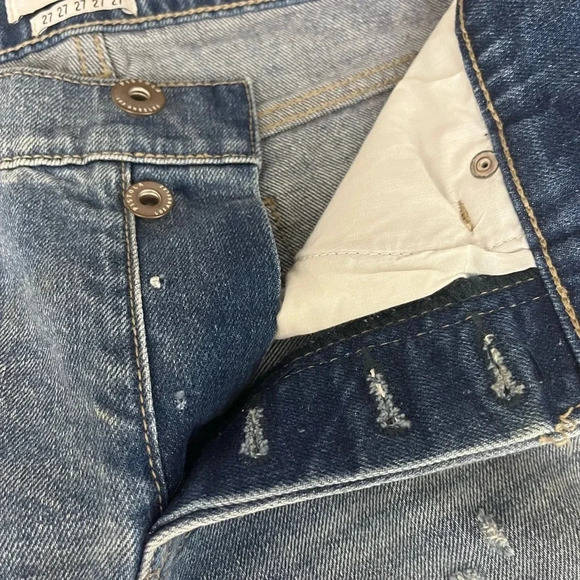 Pistola Charlie High Rise Zip Leg Jeans Women’s 27 Distressed Crop Fray Hem - Picture 6 of 10